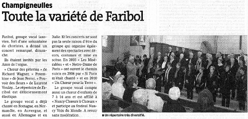 Article concert à Champigneulles