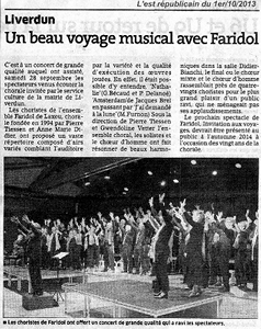 Article paru suite au concert à Liverdun